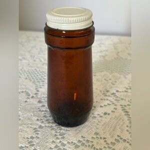 Amber Glass Bottle with White Cap